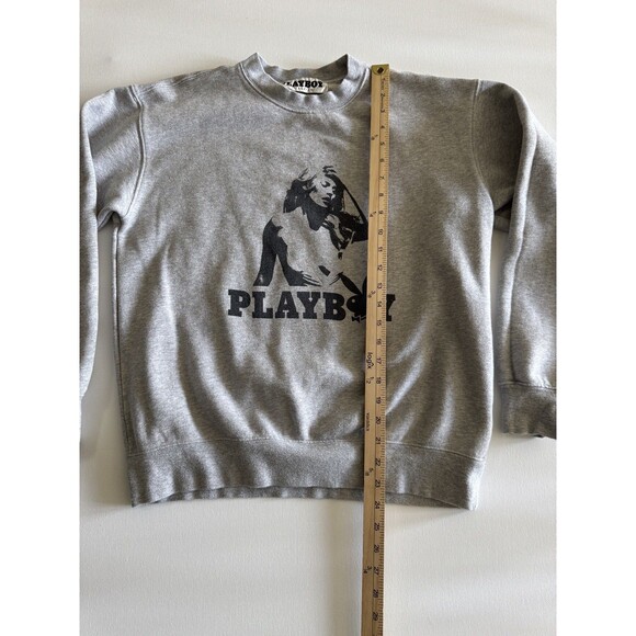 Playboy By PacSun Men's Crewneck Logo Sweatshirt Gray Small Sweater - Picture 5 of 8